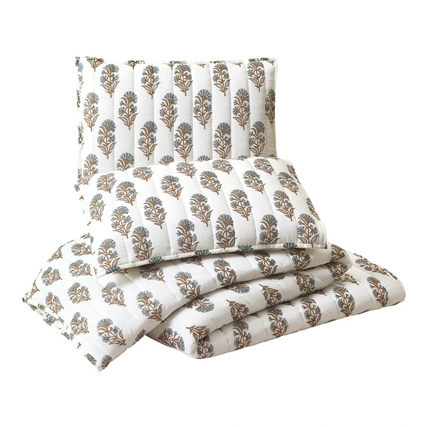 Mughal Flower Quilt - 3pc Set