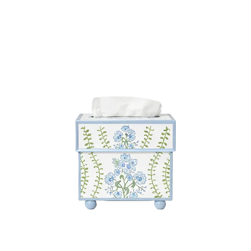 Blue Hampton Garden Round Wastepaper Basket & Tissue (3 Options)