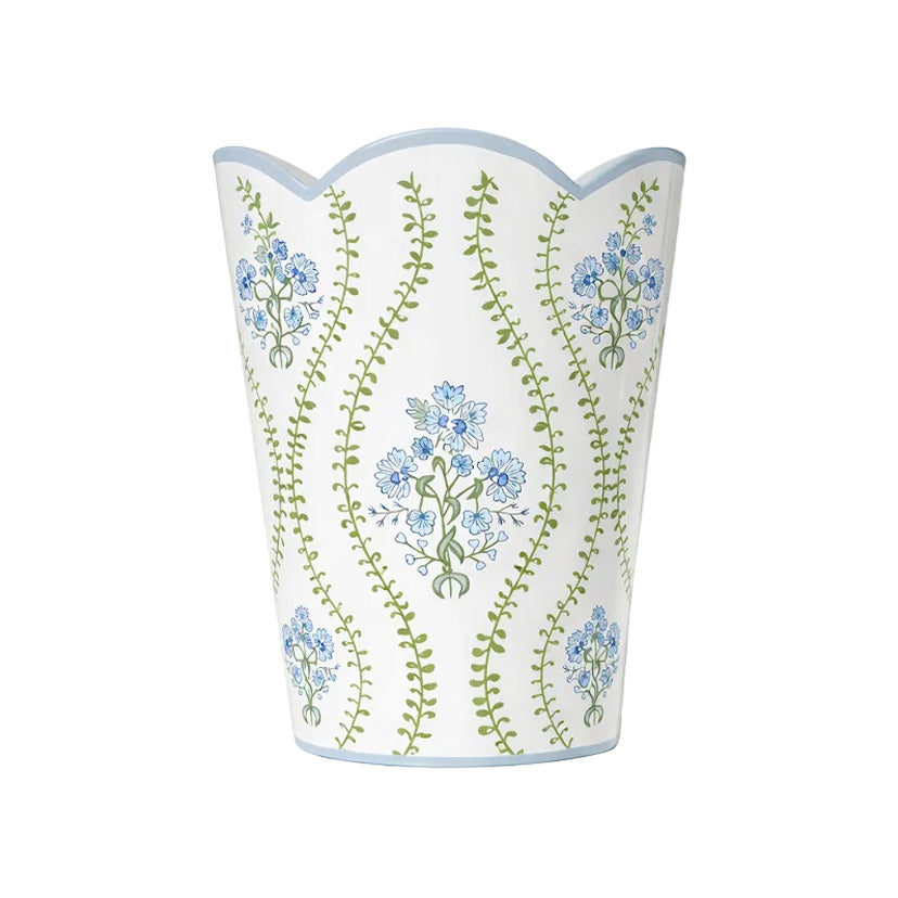 Blue Hampton Garden Round Wastepaper Basket & Tissue (3 Options)