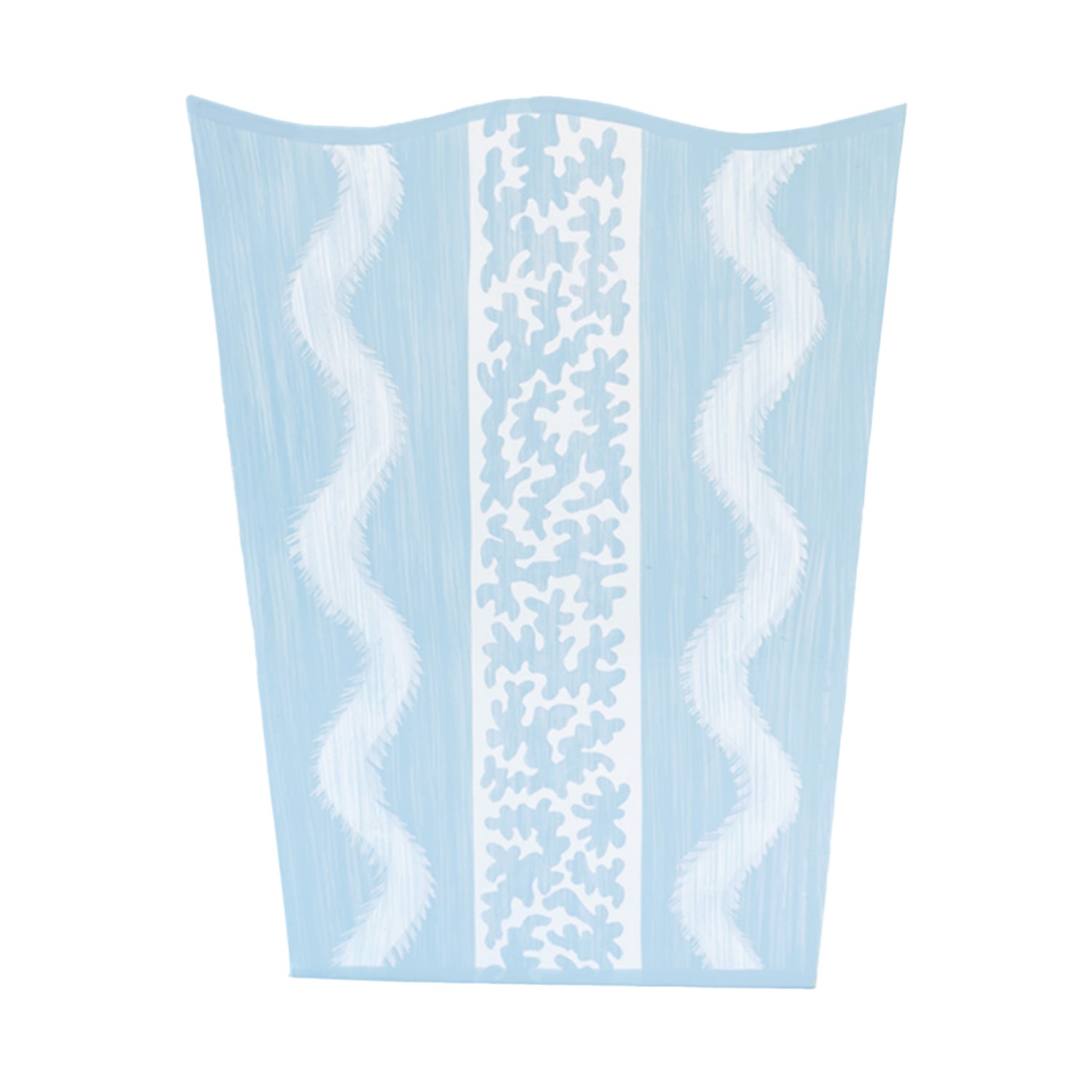 Blue Ikat Wastepaper Basket & Tissue Holder