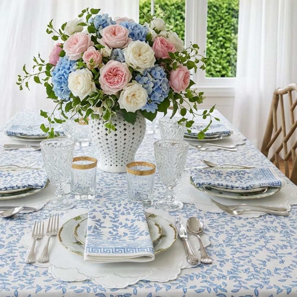 Blue Leaves - Tablecloth