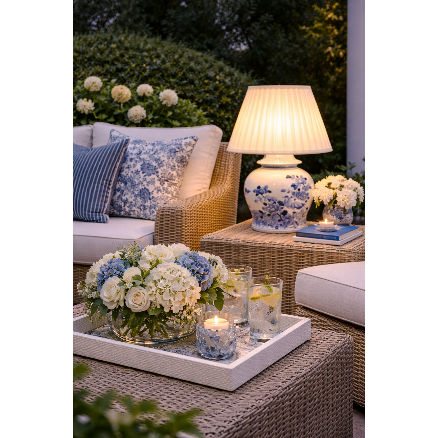 Blue Bird Porcelain Rechargeable Lamp