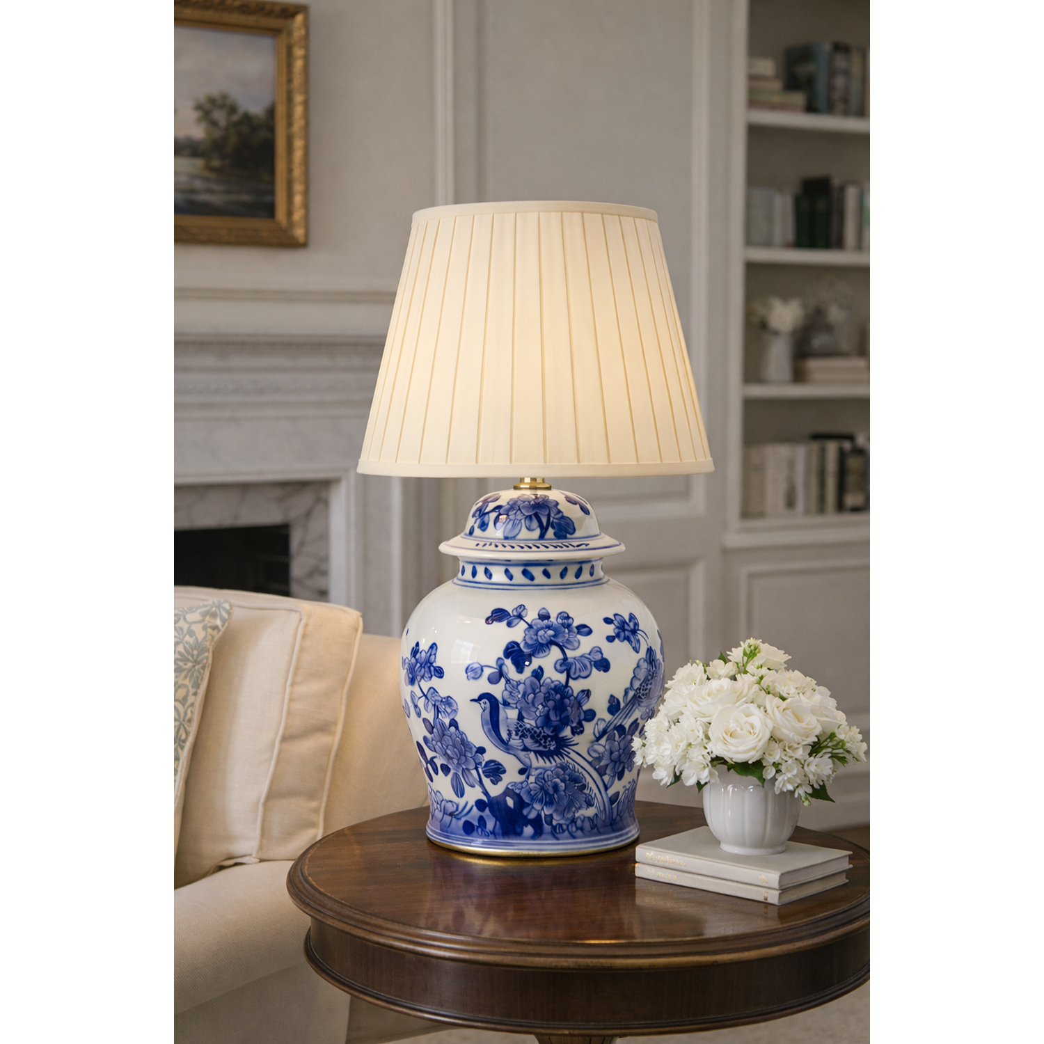 Blue Bird Porcelain Rechargeable Lamp