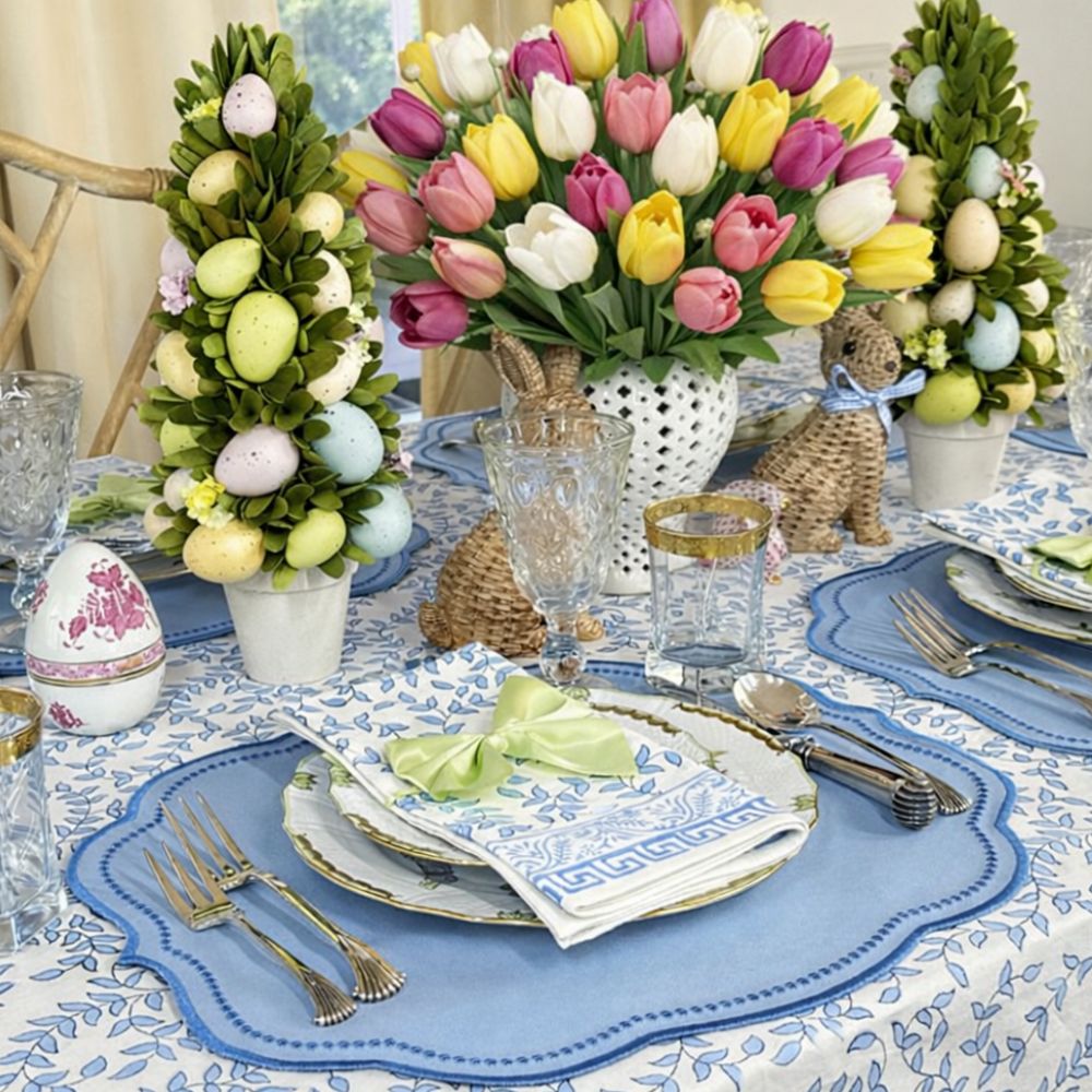 Charlotte Placemat - Blue and Blue (Set of 4)