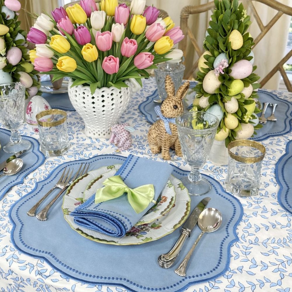 Charlotte Placemat - Blue and Blue (Set of 4)