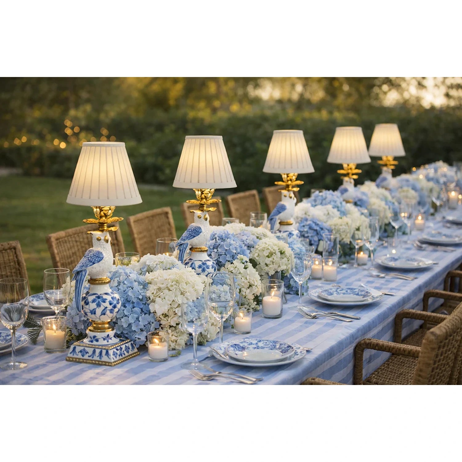 Blue & White Bird Rechargeable Lamp