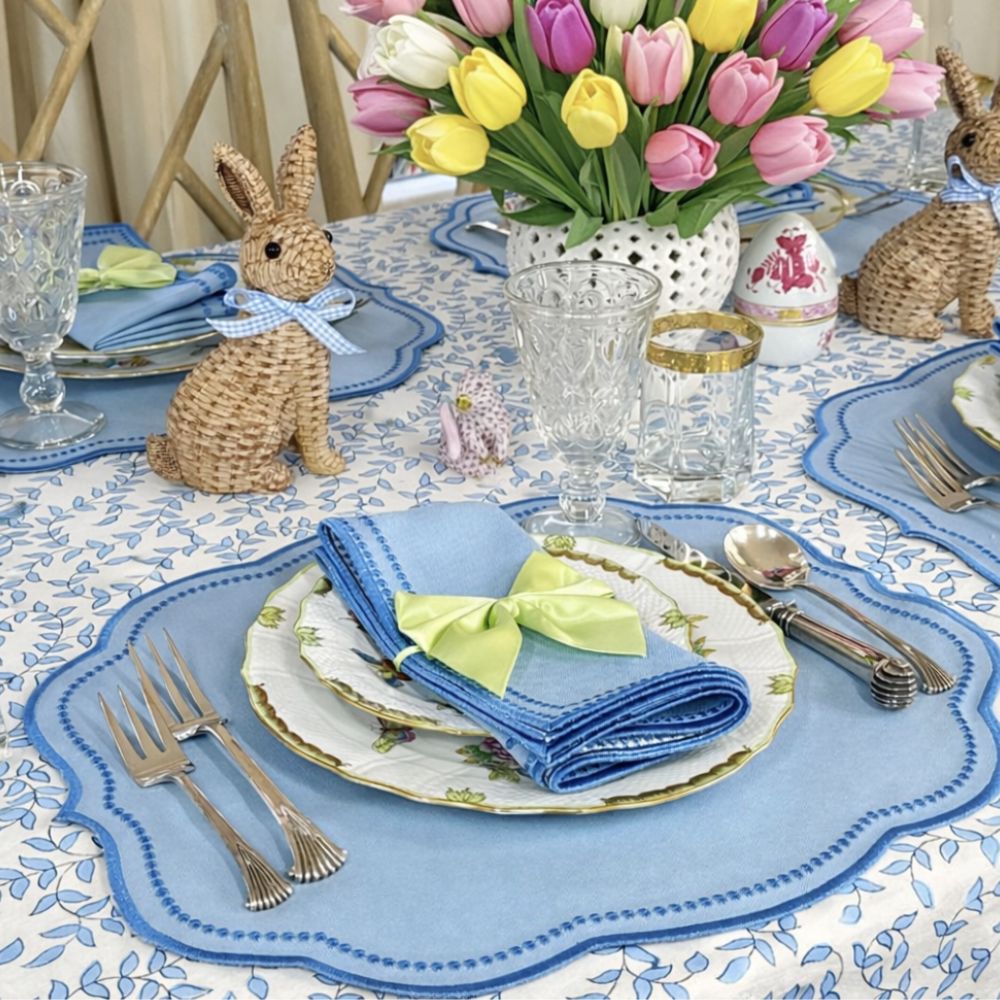 Charlotte Placemat - Blue and Blue (Set of 4)