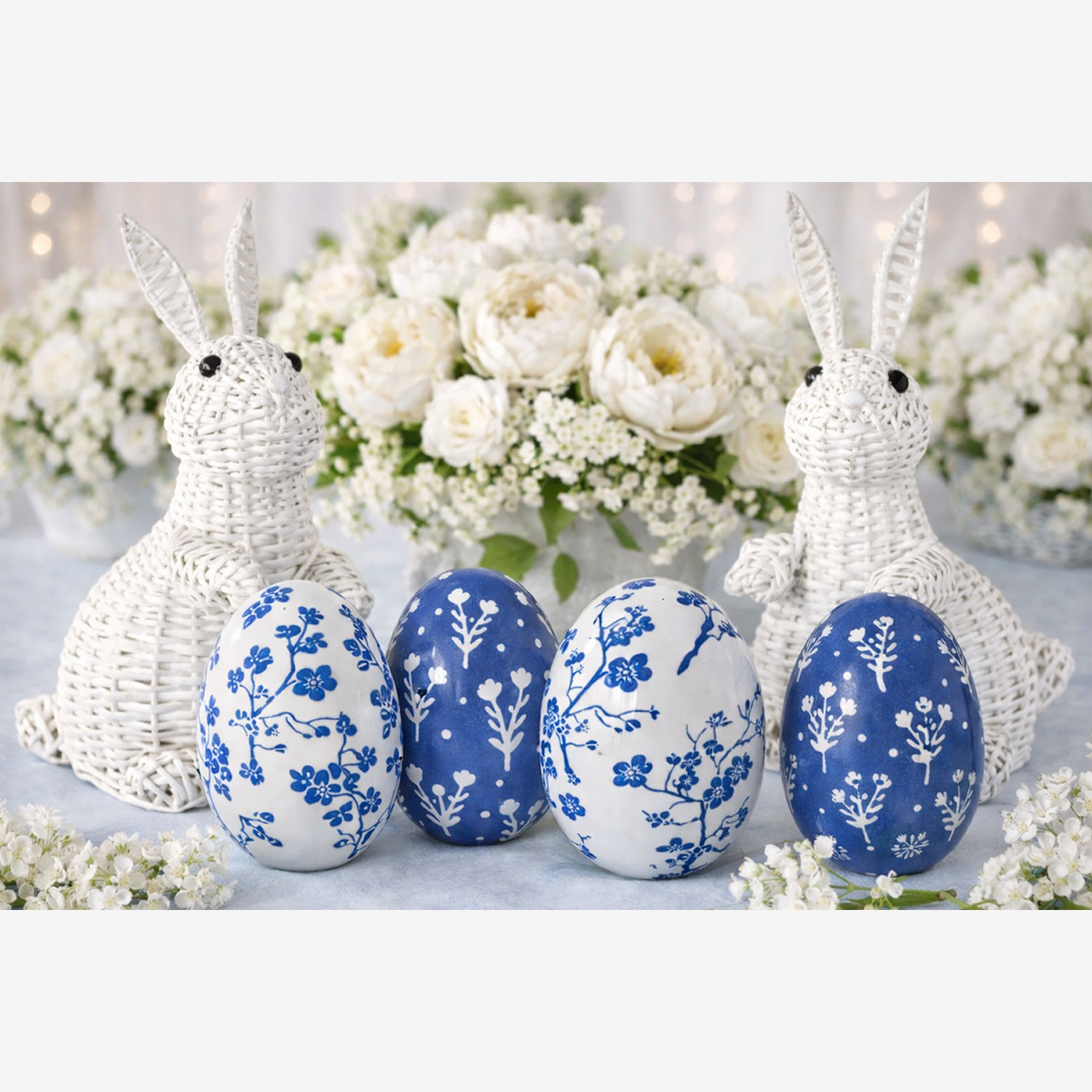 White Wicker Bunny