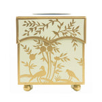 Pale Green & Gold Chinoiserie Wastepaper Basket & Tissue