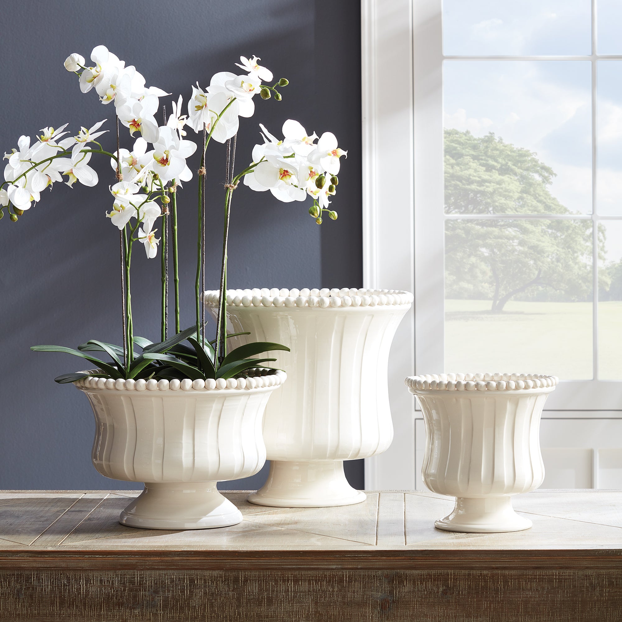White Phalaenopsis Bowl Drop-in