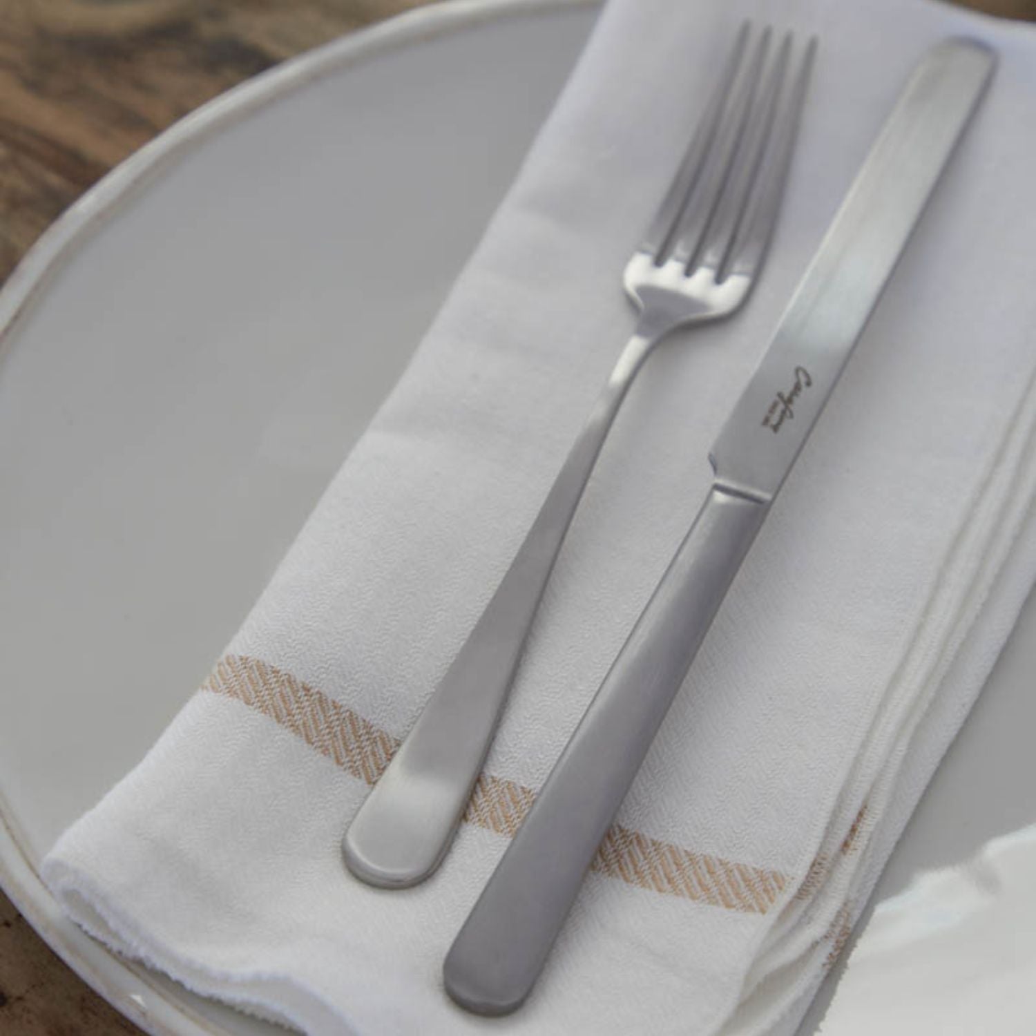 Napkin Carolina by Casafina Set of 2 - White-Caramel