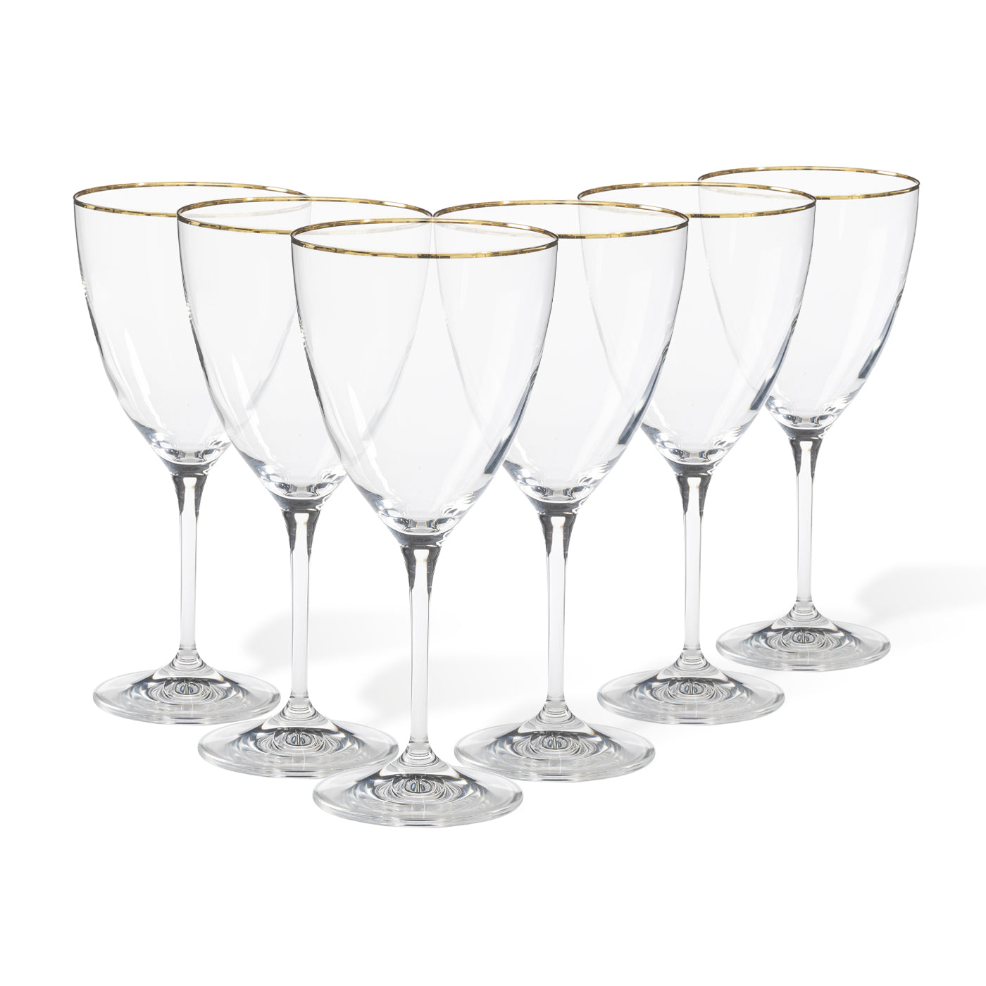 Set 6 Red Wine Glasses with Golden Rim Sensa by Casafina