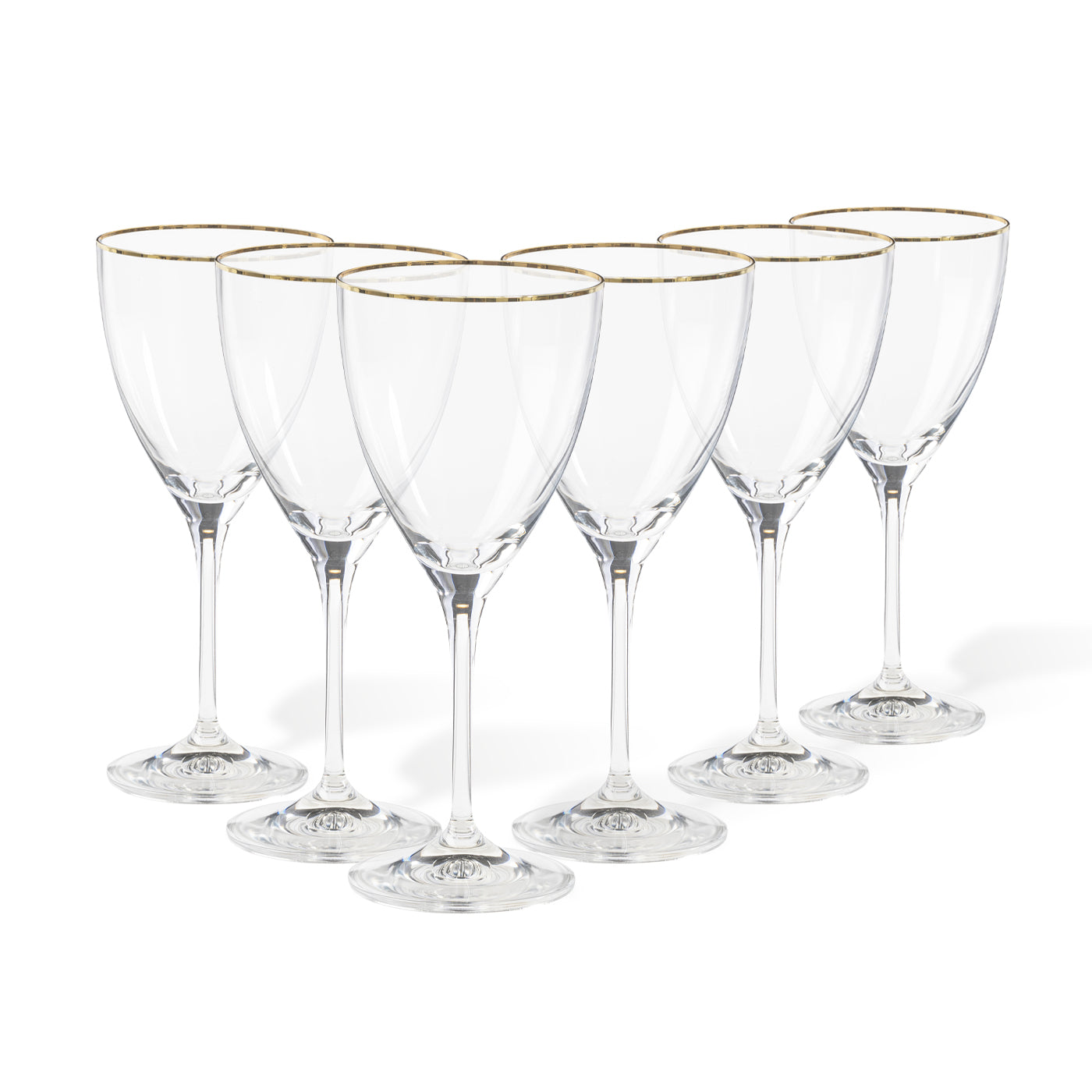 Set 6 Wine Glasses with Golden Rim Sensa by Casafina