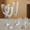Set 6 Wine Glasses with Golden Rim Sensa by Casafina