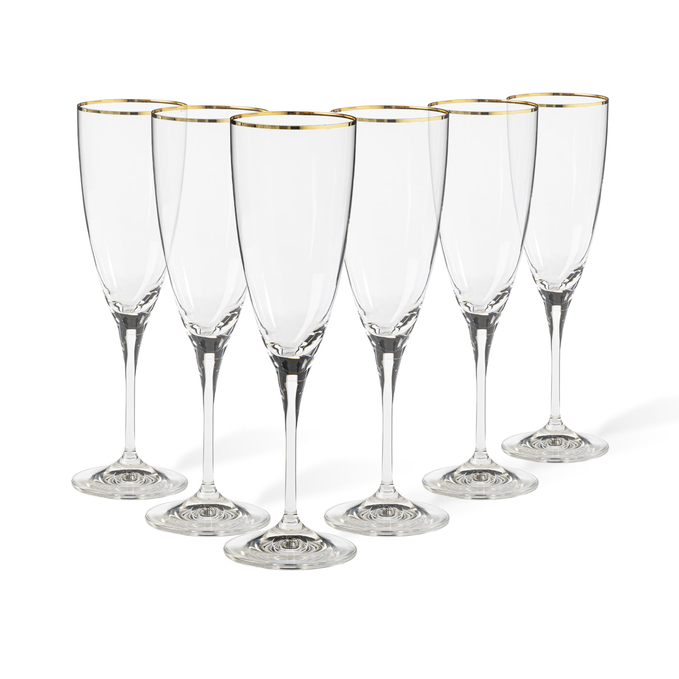 Set 6 Flutes with Golden Rim Sensa by Casafina