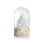 Sculptured White Tree Snow Globe on Birch, 5-Inch