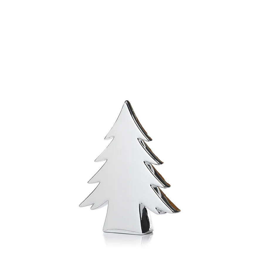 Teton 10.75-Inch Tall Silver Ceramic Tree