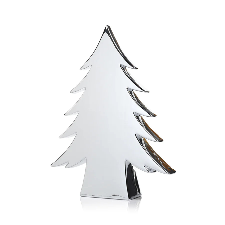 Teton 16.5-Inch Tall Silver Ceramic Tree