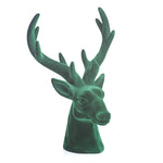 Flocked Stag Head Figurine Statue