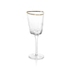 Vespera Triangular Wine Glasses with Gold Rim, Set of 4