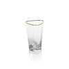 Vespera Triangular Highball Glasses with Gold Rim, Set of 4