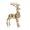 Clara Golden Standing Deer Figurine with Floral Wreath