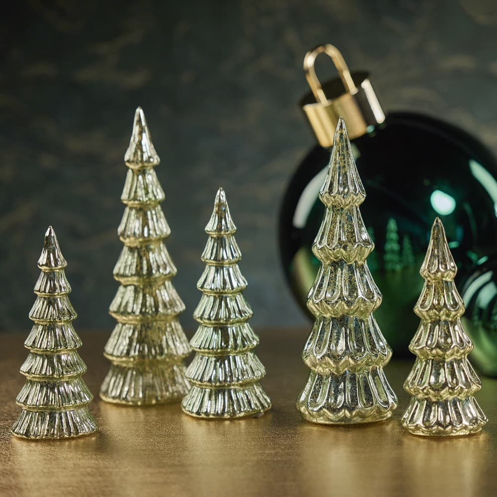 Lior LED Glass Tabletop Holiday Trees, Set of 2