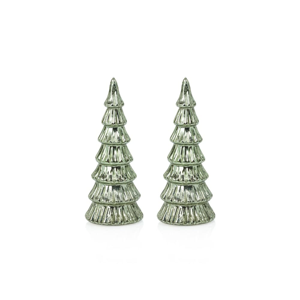 Lior LED Glass Tabletop Holiday Trees, Set of 2