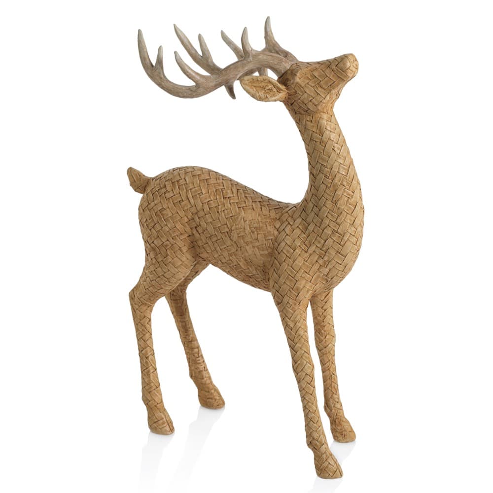 Lucette Deer Figurine with Rattan Texture