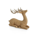 Lucette Deer Figurine with Rattan Texture