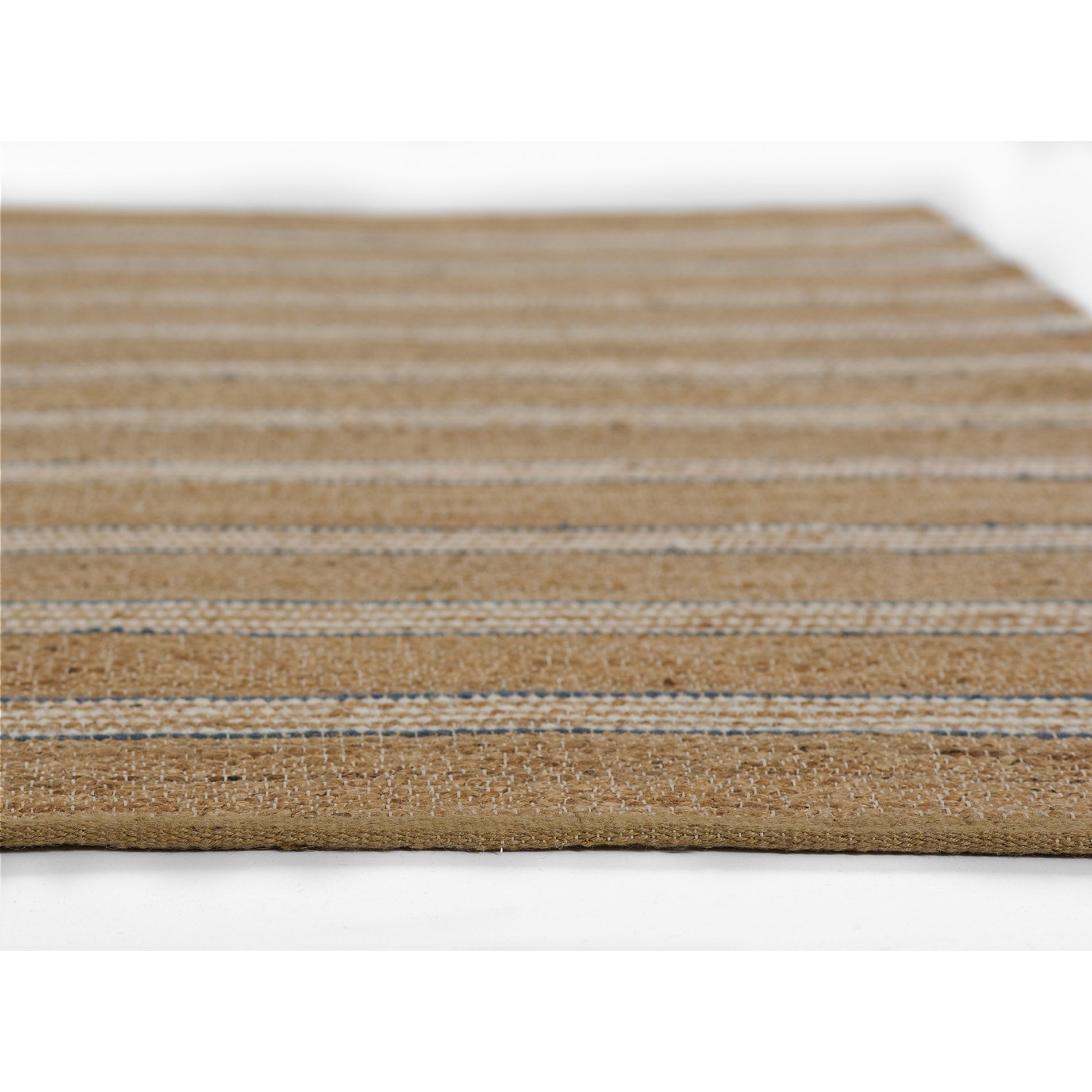 Erin Gates by Momeni Chestnut Stripe Blue Hand Woven Wool Area Rug