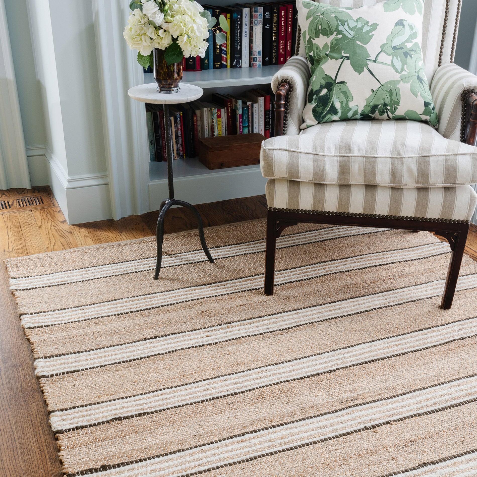 Erin Gates by Momeni Chestnut Stripe Brown Hand Woven Wool Area Rug