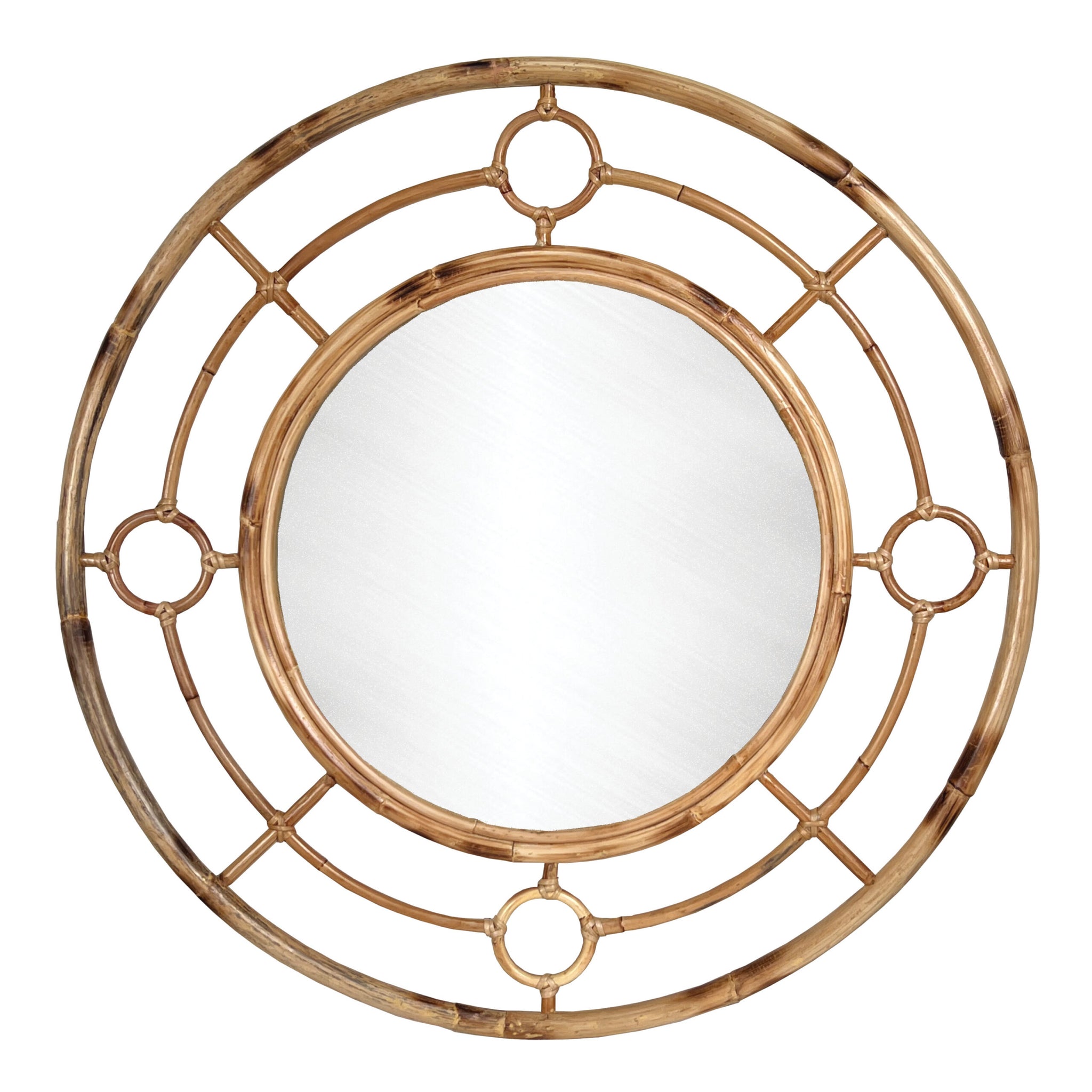 Porthole Mirror Large - Vintage Cane