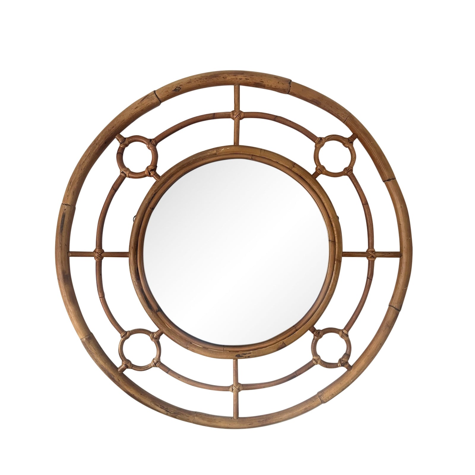 Porthole Mirror Small - Vintage Cane