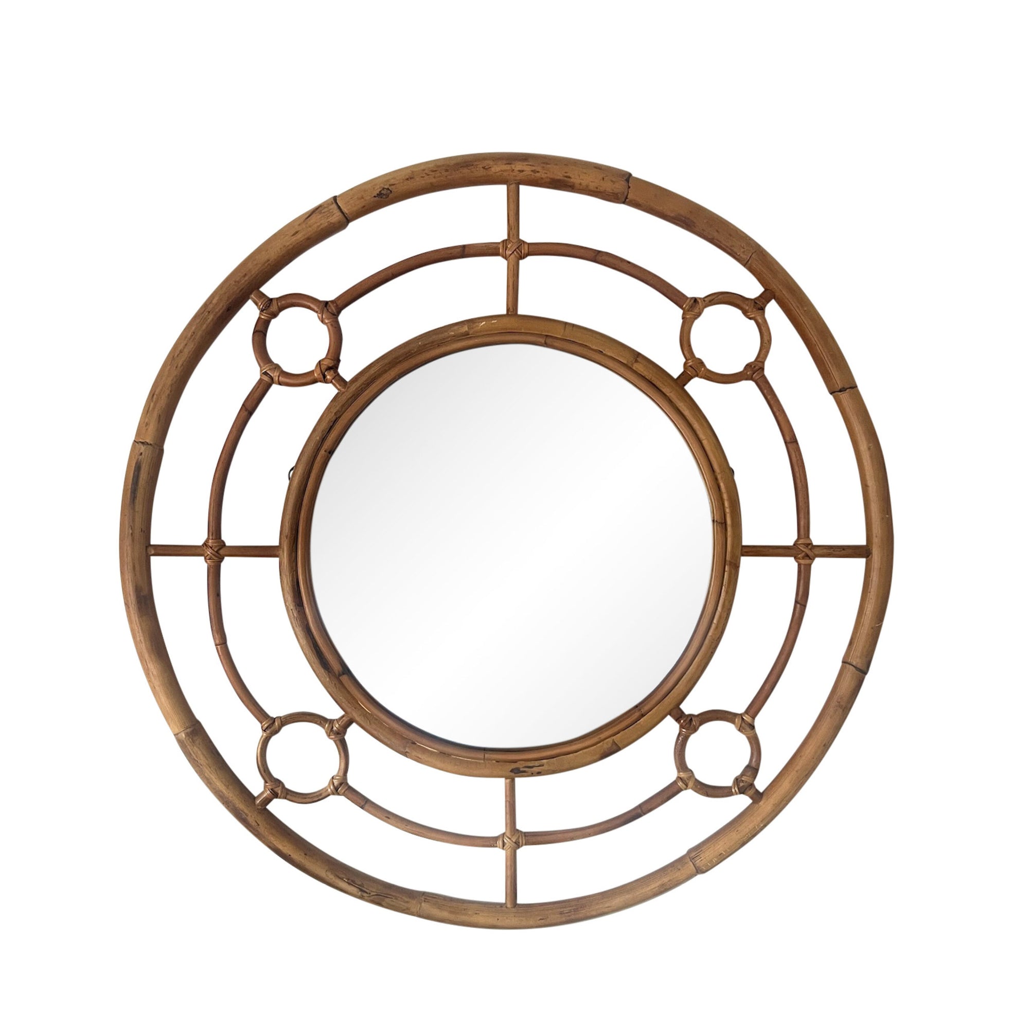 Porthole Mirror Small - Vintage Cane