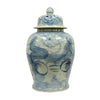 CERAMIC JAR 11 X 11 X 18.5''H (BLUE WHITE)