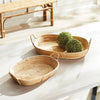 CANE RATTAN TRAYS WITH HANDLES, SET OF 2