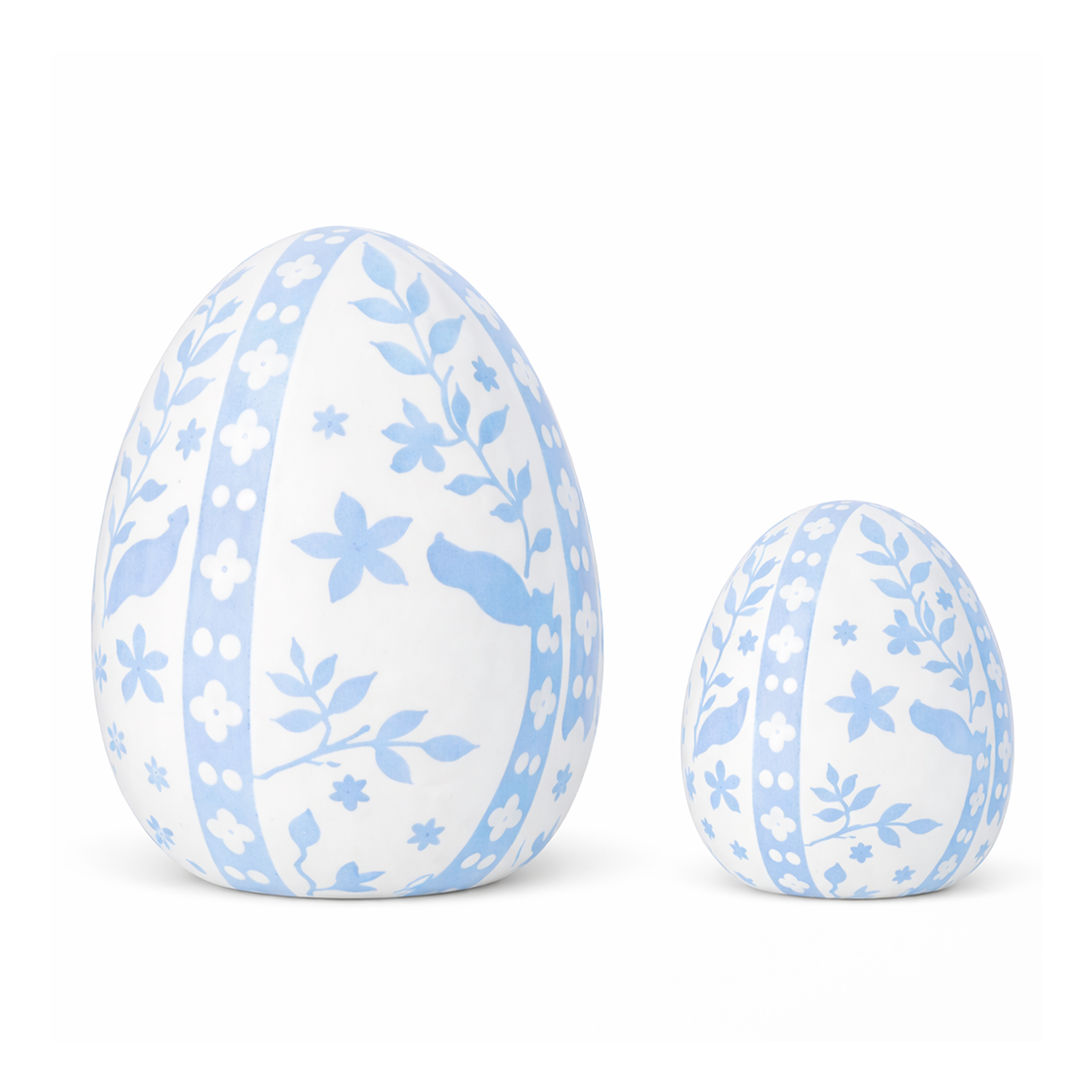 Soft Blue & White Trellis Leaf Egg