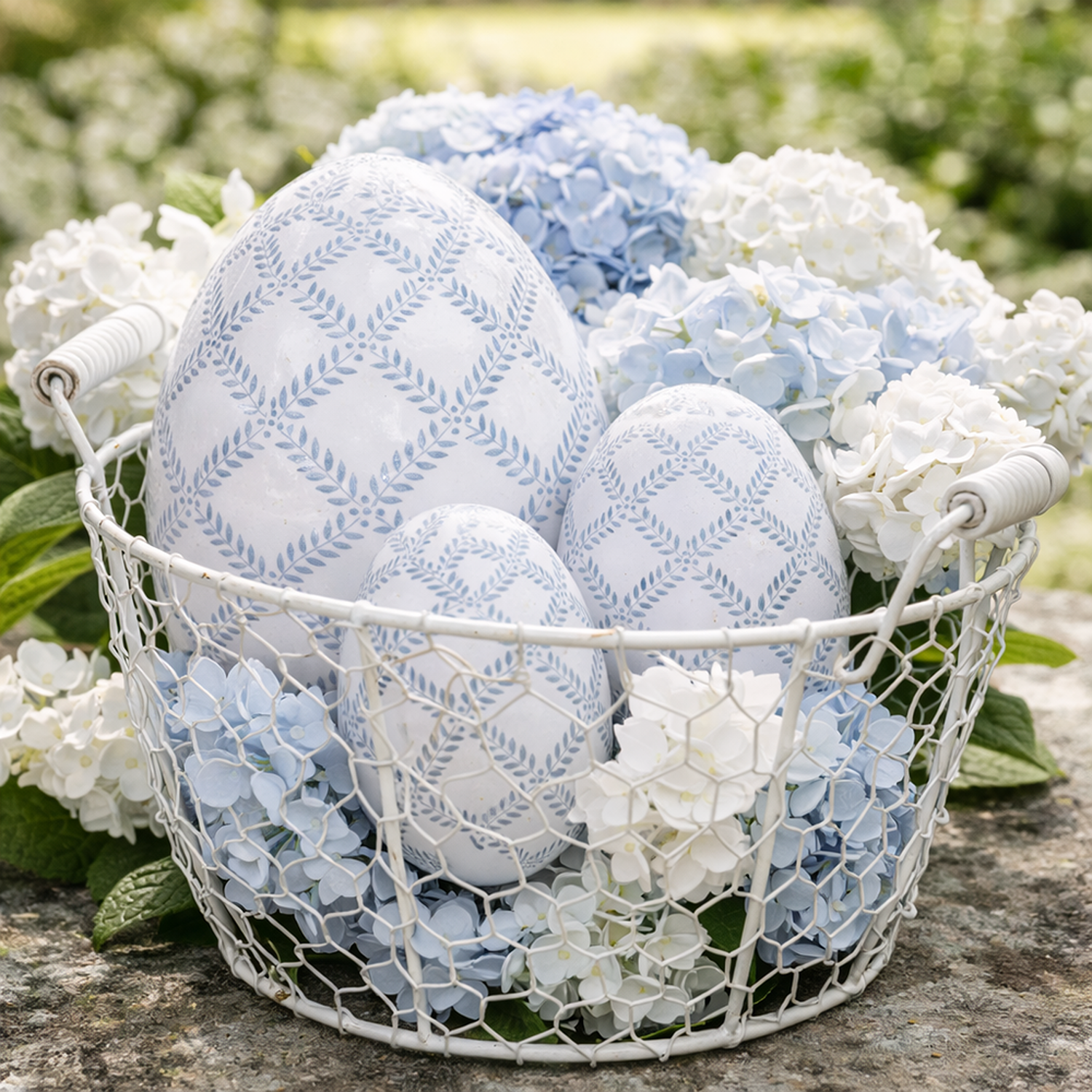 Soft Blue Lattice Egg