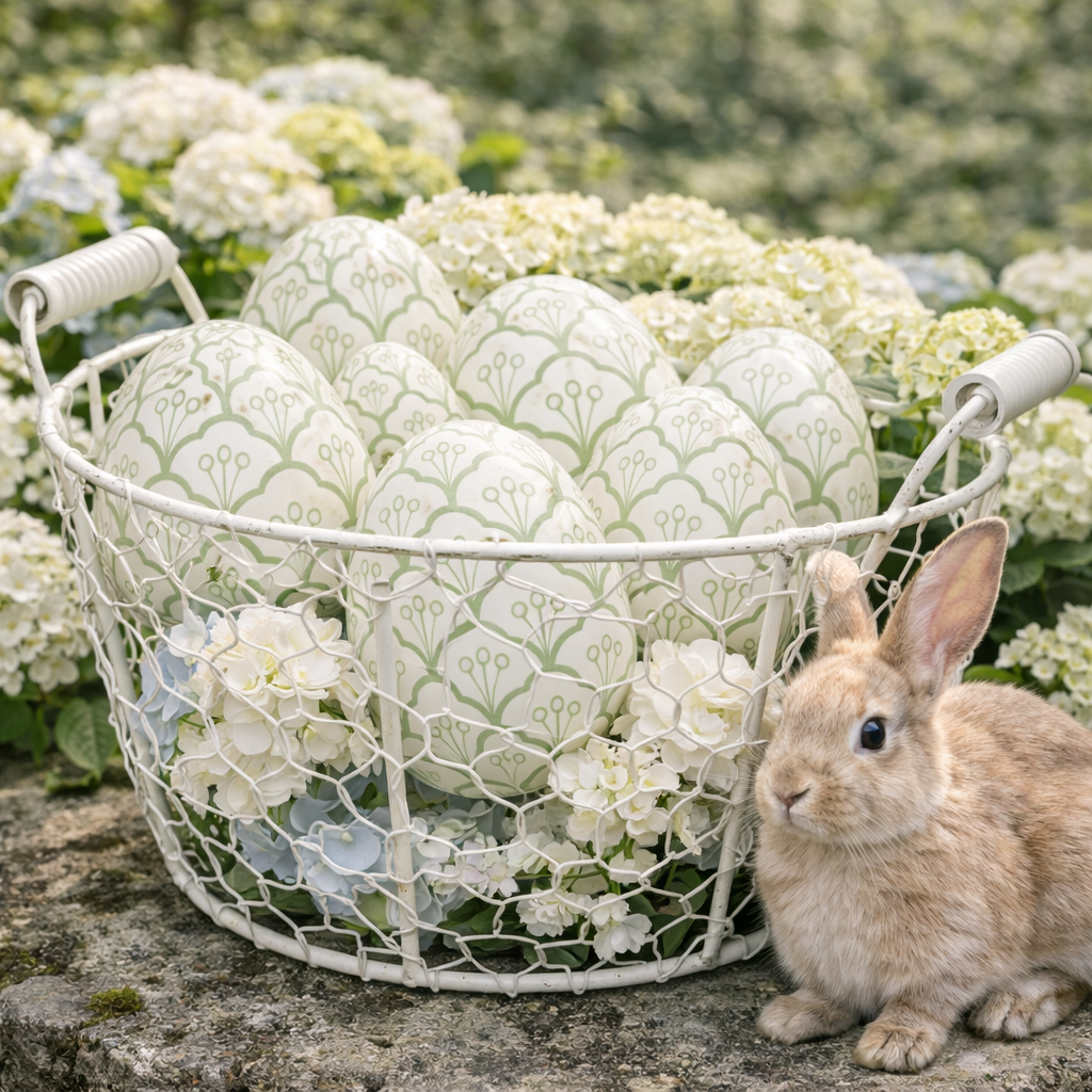 Green & White Trellis Egg