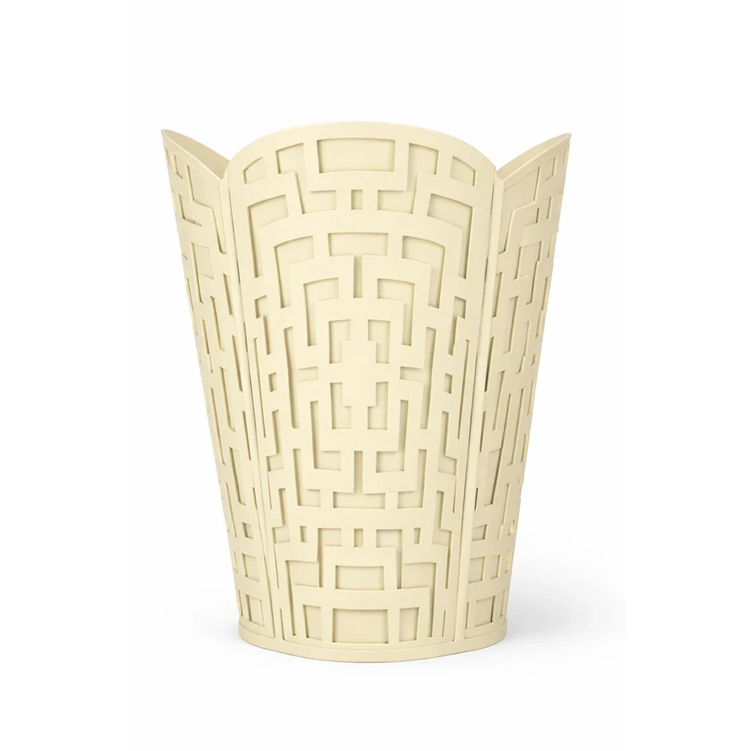 Cream Fretwork Wastepaper Basket & Tissue Holder