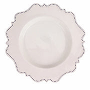 Ivory with Navy Beaded Scalloped Charger