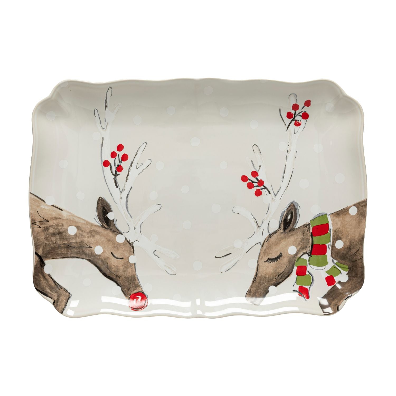 Rectangular Platter Deer Friends by Casafina