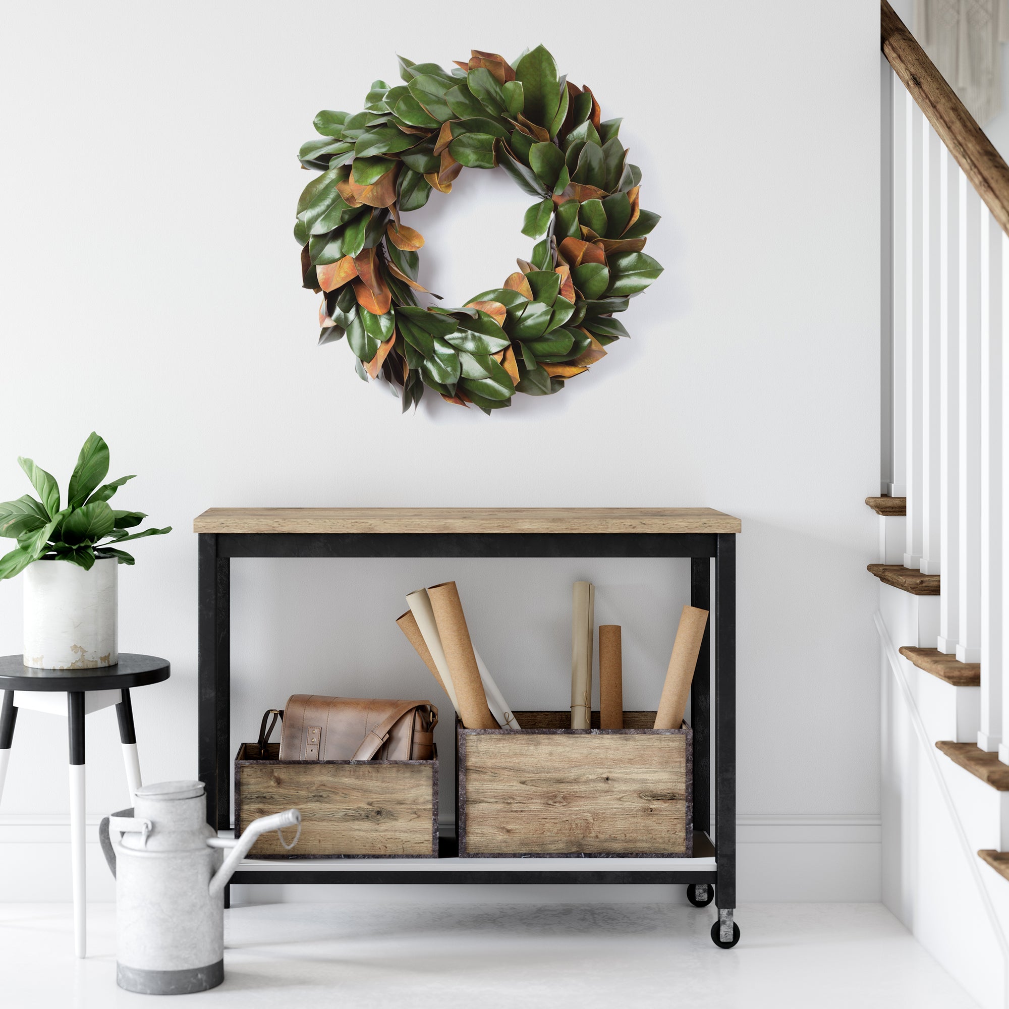Southern Magnolia Leaves Wreath