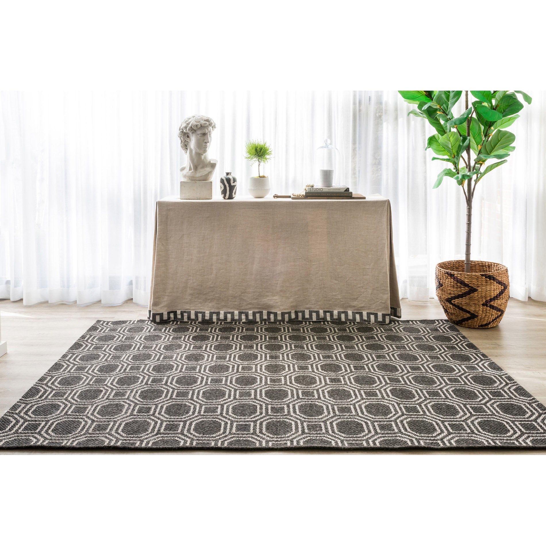 Erin Gates by Momeni Downeast Camden Charcoal Machine Made Polypropylene Area Rug