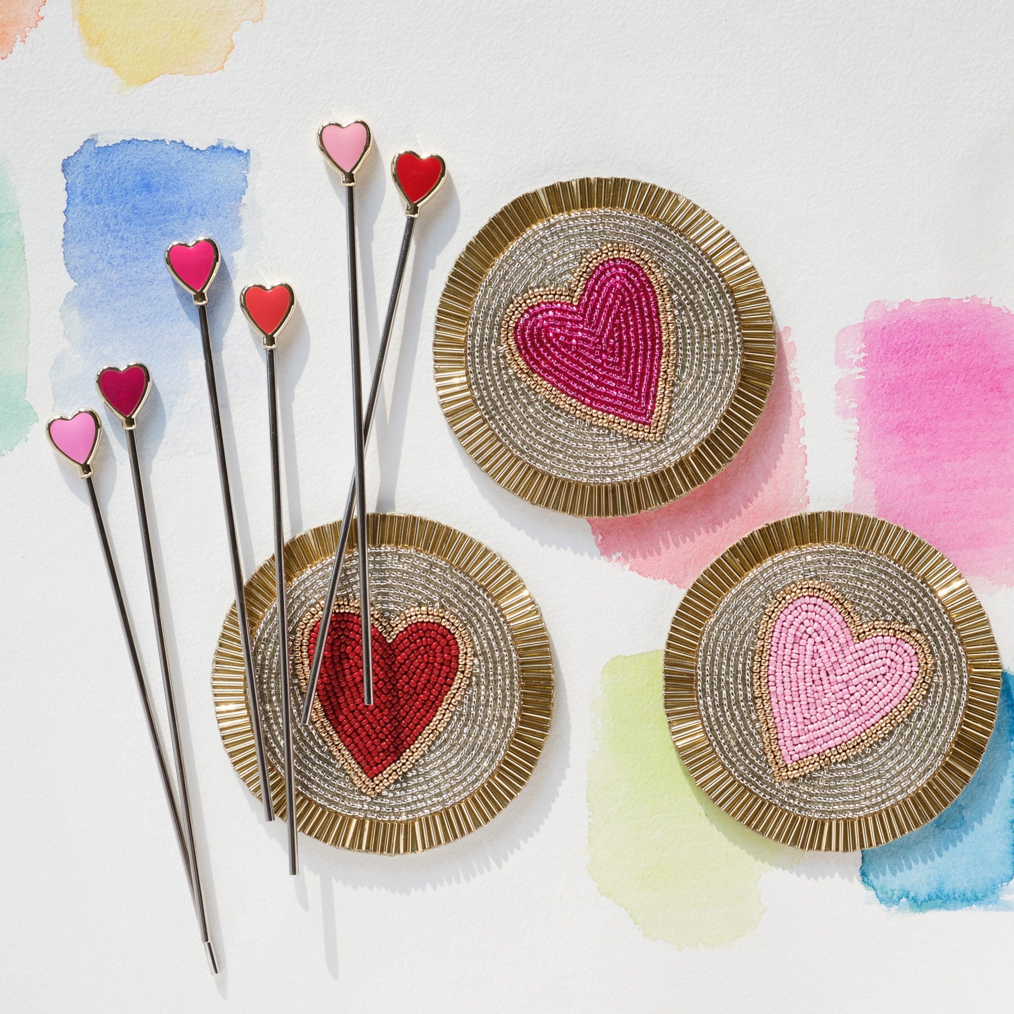 Heart swizzle sticks