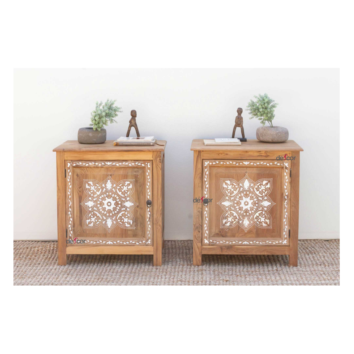 Pair of Mother of Pearl Inlay Cabinets