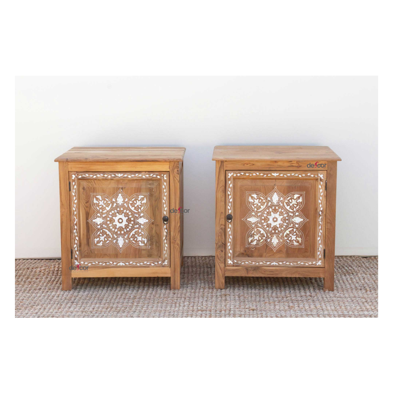 Pair of Mother of Pearl Inlay Cabinets