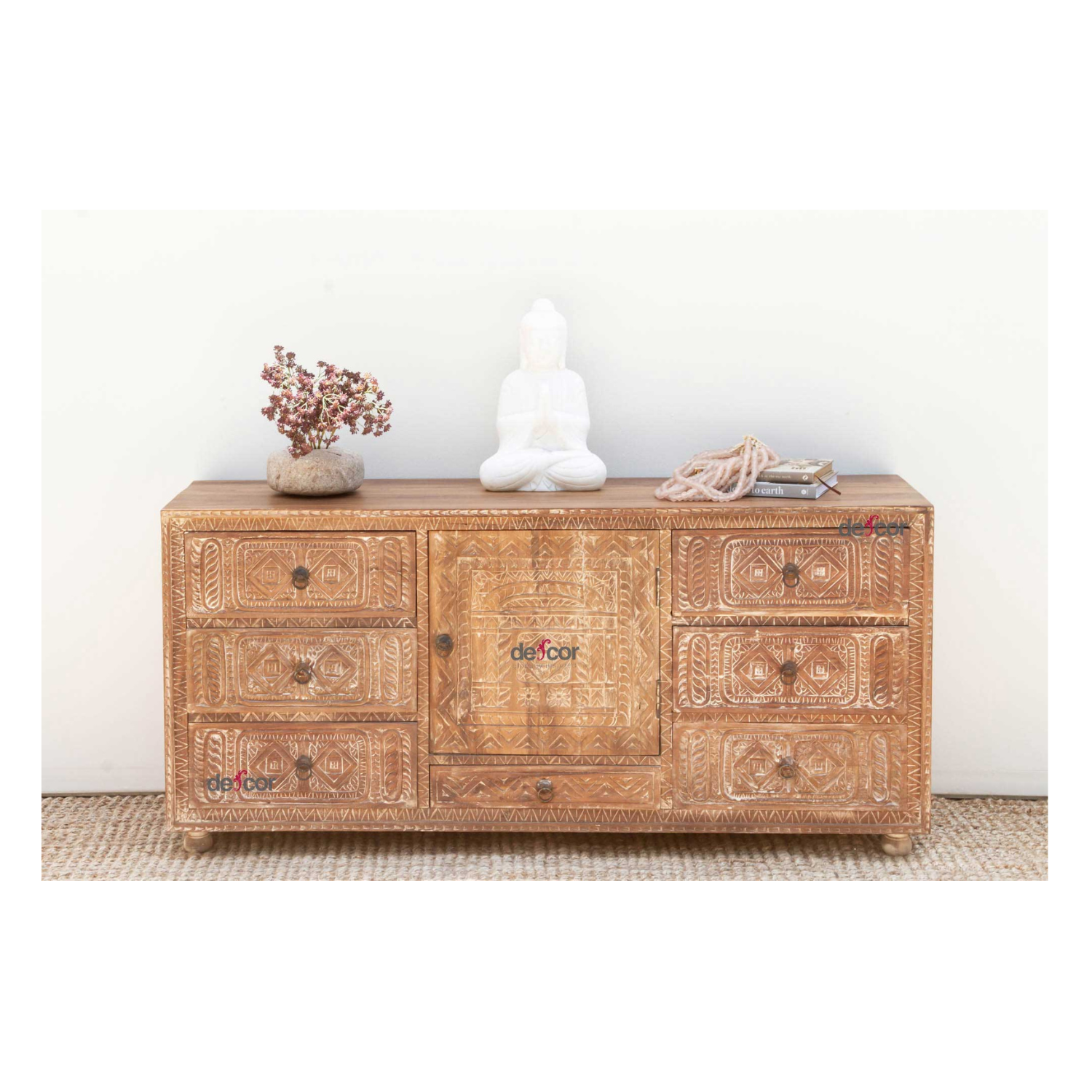 60" Long Reclaimed Teak Spanish Vargueño Credenza