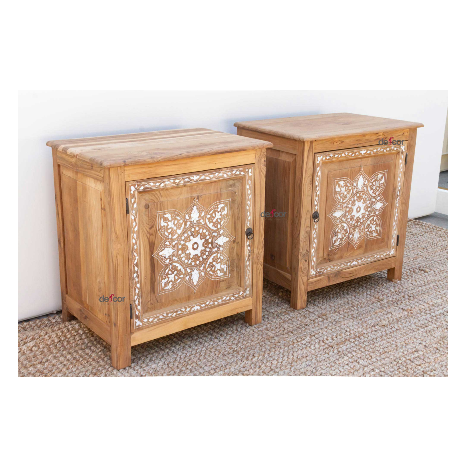 Pair of Mother of Pearl Inlay Cabinets